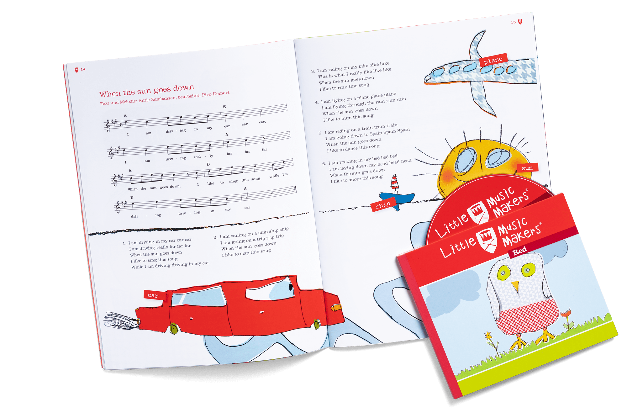 Liederbuch "red"  mit CD in englischer Sprache für Kinder.